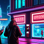 **

"Futuristic cityscape with glowing blockchain network connecting buildings. A diverse group of people are using smartphones to make instant, commission-free money transfers. The scene emphasizes speed, security, and transparency. Neon signs in Russian advertise 'Цифровой Рубль' and local businesses accepting digital currency. Style: Cyberpunk, vibrant colors."

**