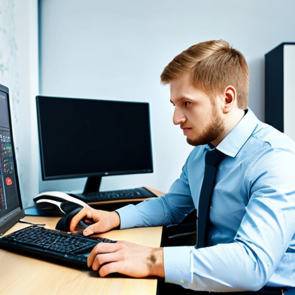 디지털화폐의 글로벌 화폐와의 경쟁력 - Modern Moscow Office Scene**
"A professional software engineer in a modern, brightly lit Moscow off...