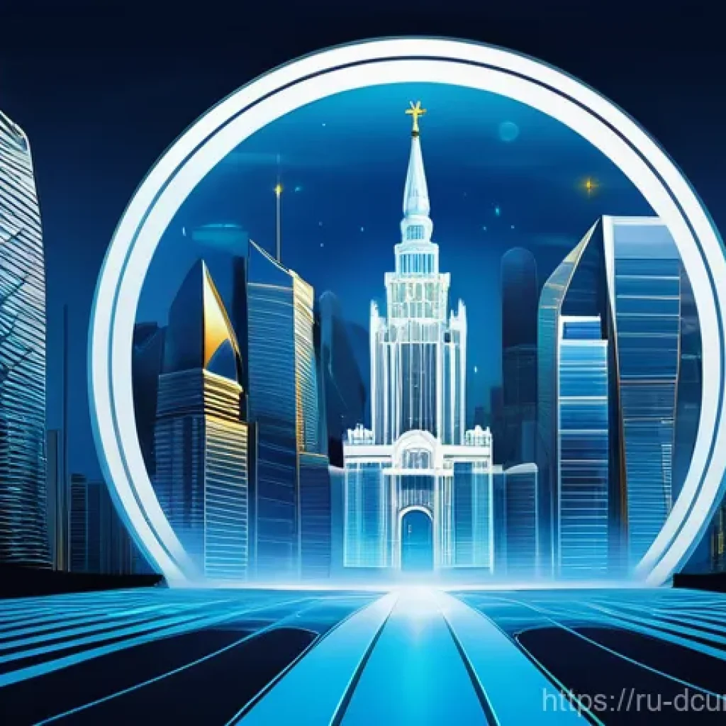 디지털화폐와 암호화폐의 차이점 분석 - **Prompt: "A serene and futuristic digital art illustration depicting the Russian Digital Ruble. The...