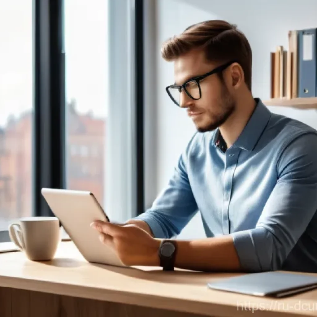 디지털화폐와 경제 발전 - **Prompt:** A serene and focused young professional, dressed in smart casual attire, sits at a moder...