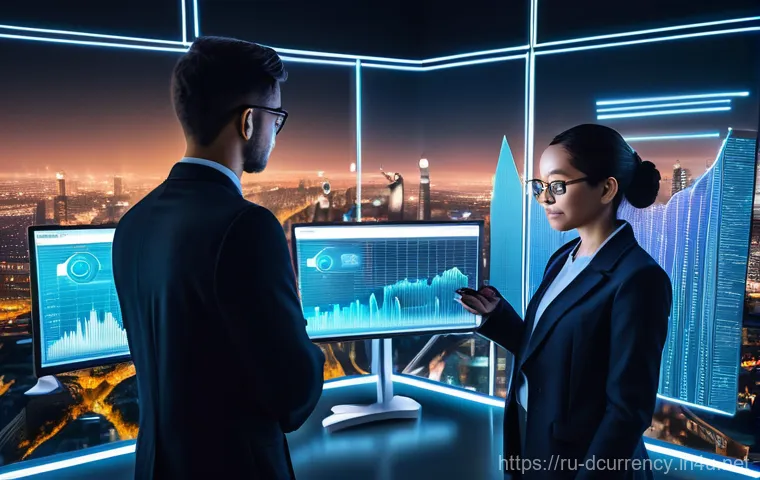 디지털화폐와 경제 발전 - **Prompt:** A serene and focused young professional, dressed in smart casual attire, sits at a moder...