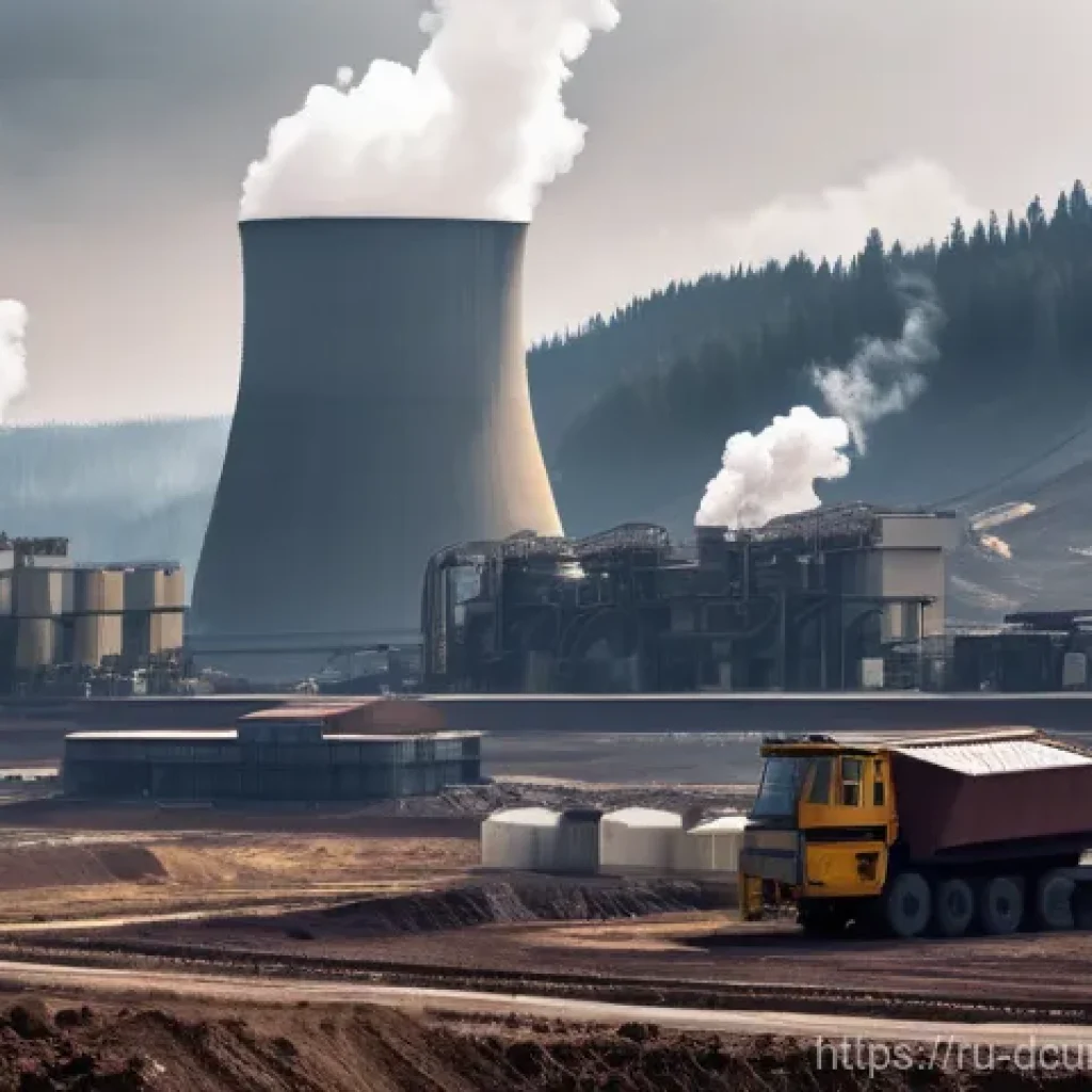 디지털화폐의 탄소 발자국 - The Carbon Footprint of Traditional Crypto Mining**
Prompt: "A high-angle, dramatic shot showcasing...