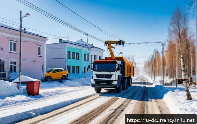 디지털화폐 채굴의 경제적 효과 - A bustling Russian regional city with a modern cryptocurrency mining data center surrounded by infra...