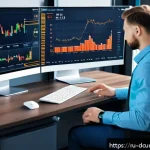 Home 20 디지털화폐 거래소 수수료 - A modern cryptocurrency trading platform interface displayed on a widescreen monitor in a sleek, wel...