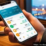 Home 18 디지털화폐의 글로벌 트렌드 - A modern digital wallet interface displayed on a sleek smartphone held by a young Russian profession...
