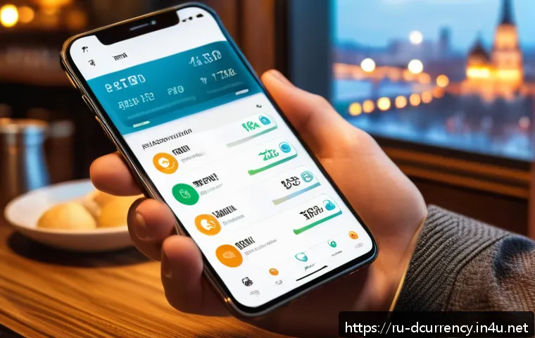 디지털화폐의 글로벌 트렌드 - A modern digital wallet interface displayed on a sleek smartphone held by a young Russian profession...