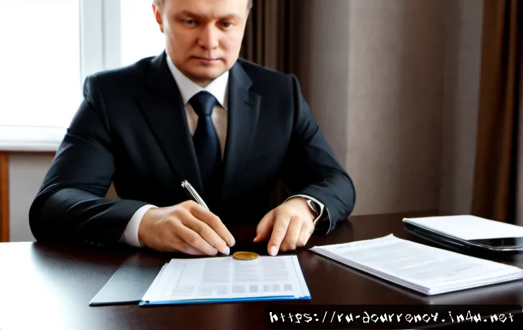 Home 17 디지털화폐의 법적 정의 - Photorealistic legal concept scene in a modern Russian law office, a middle-aged legal professional ...