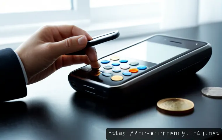 Home 17 디지털화폐와 미세 조정 - Photorealistic close-up of a modern Russian financial analyst’s desk, a sleek smartphone displaying ...